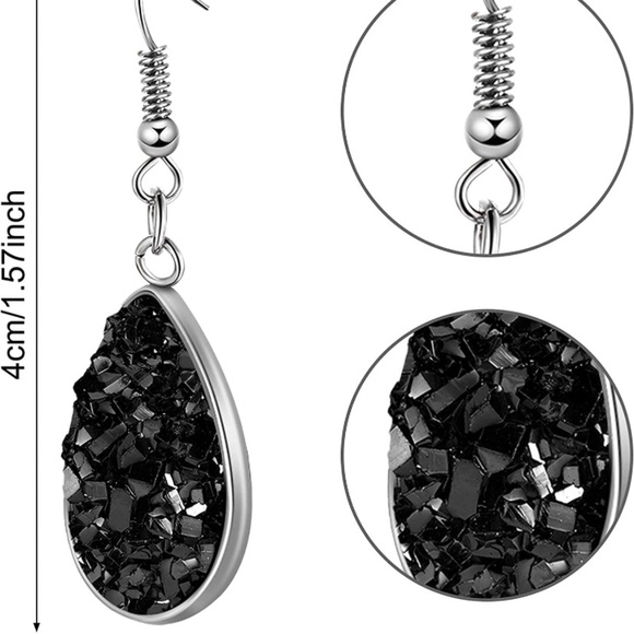 ✨NWT High Quality Druzy Dangle Earrings - Picture 6 of 6